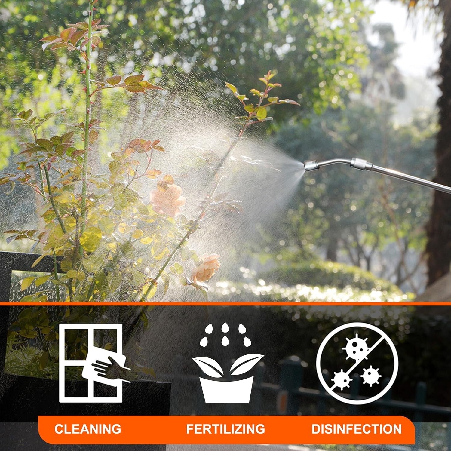 1 Gallon Electric Garden Sprayer with Copper-Nickel Nozzle for Fine Mist Control