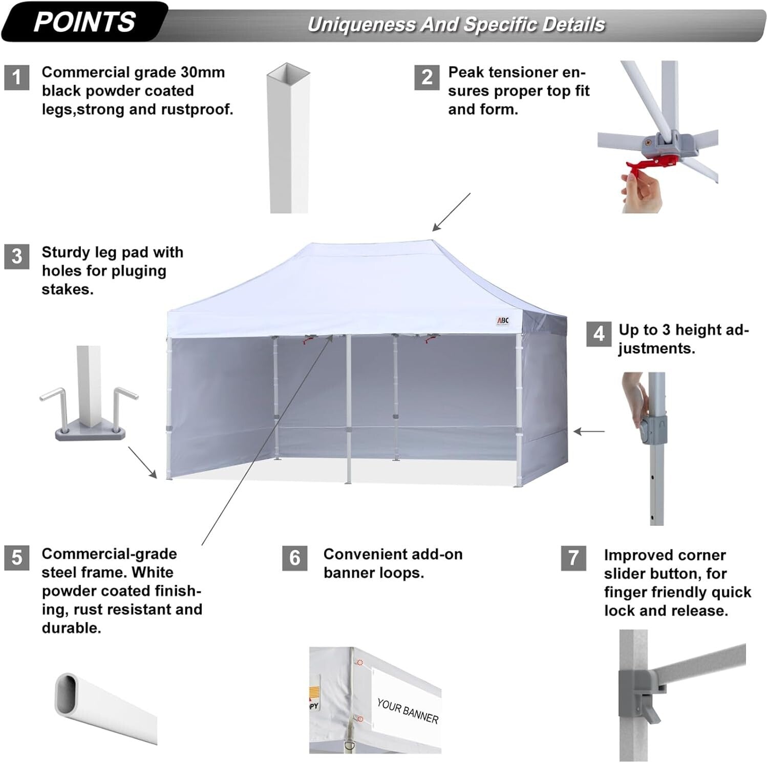10x20 Easy Pop Up Canopy Tent with Sidewalls - Perfect for Events