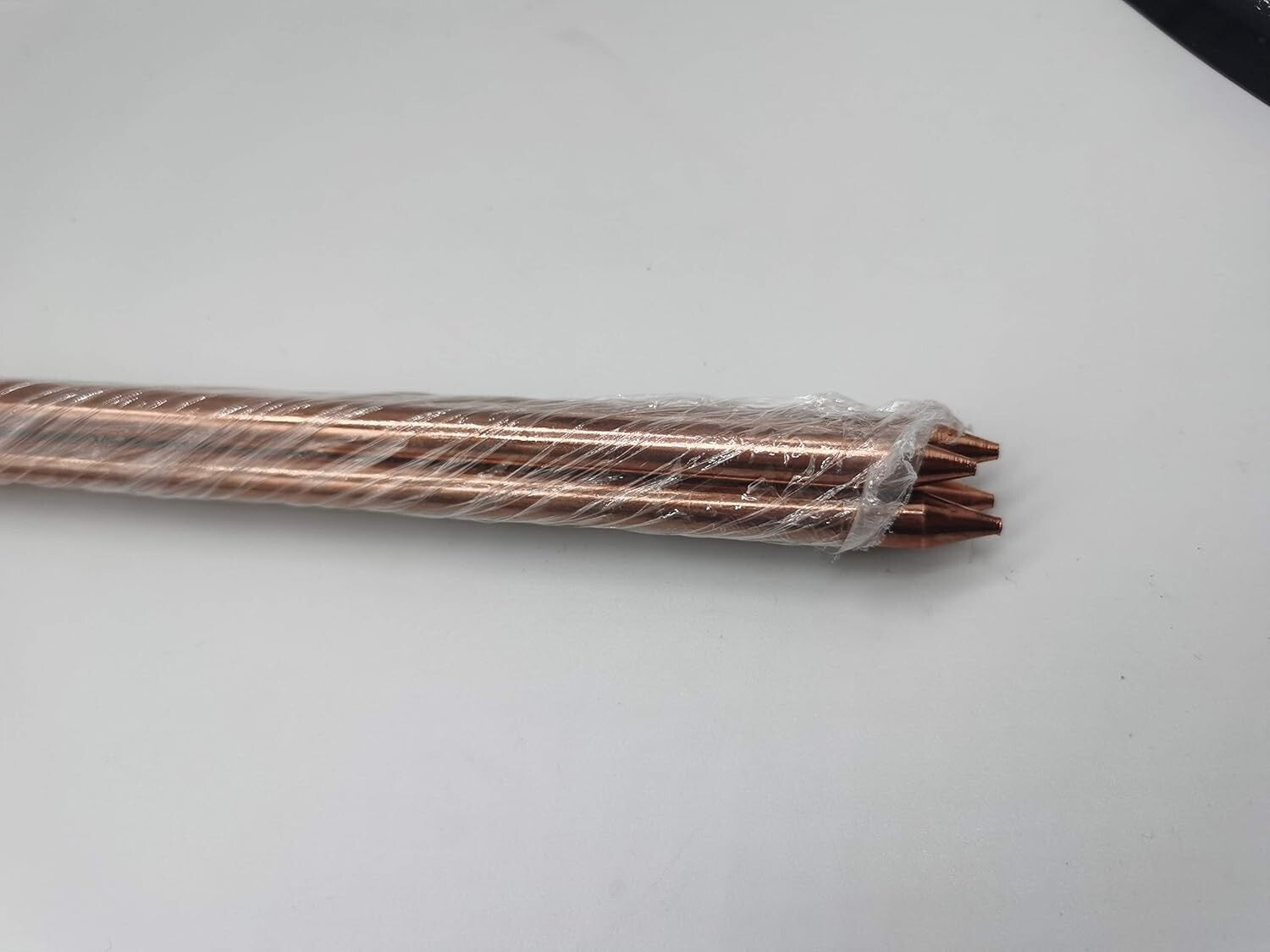 4 Premium Copper Bonded Ground Rods with Clamps - Essential for Grounding Needs