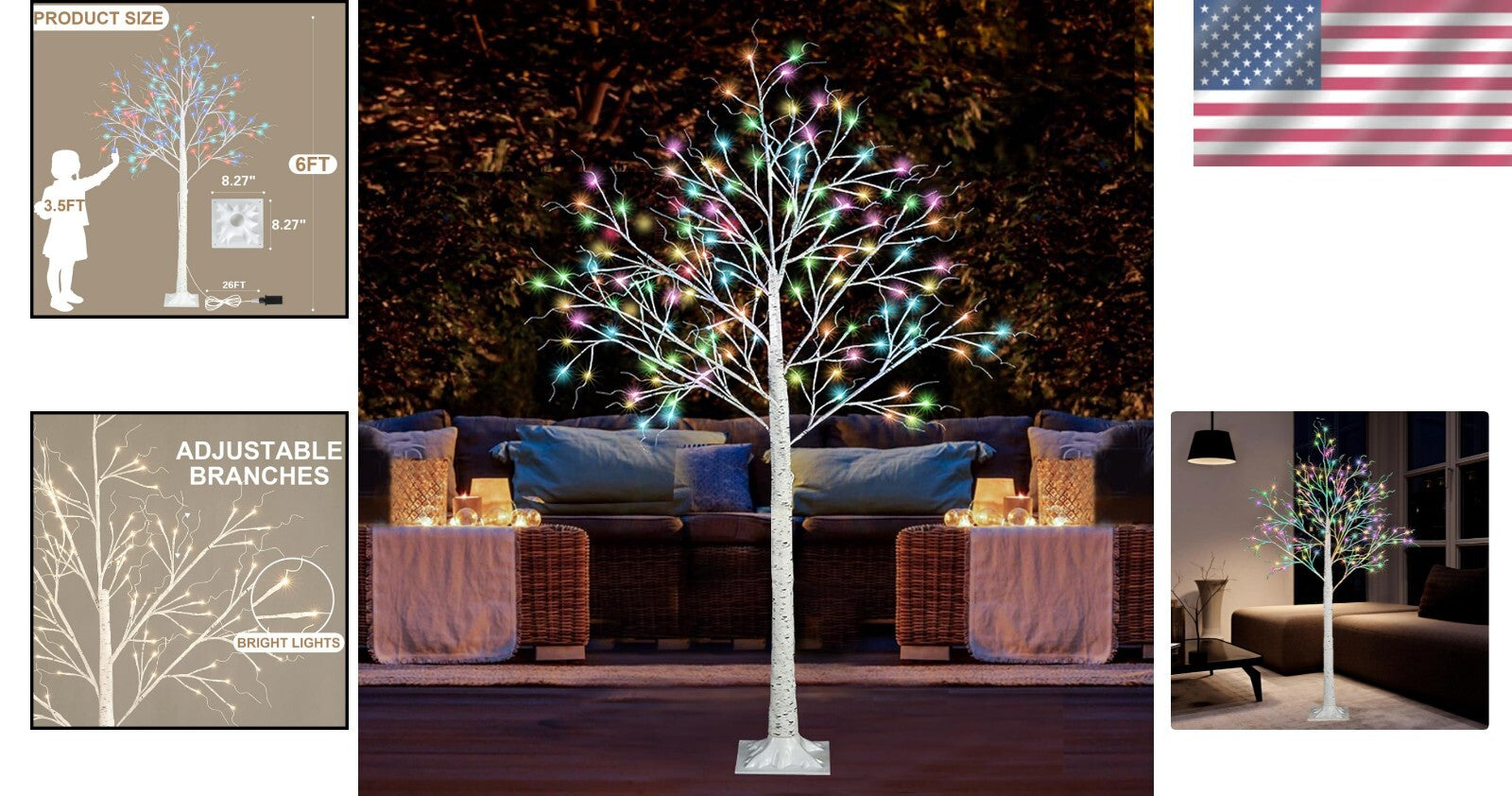 Enchanting 6FT LED Birch Tree with 120 Light Sources - Perfect for Holidays