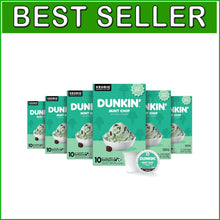 Load image into Gallery viewer, Refreshing Dunkin’ Mint Chip Coffee Pods: 10ct K-Cup Pack of 6 for Home Brewing