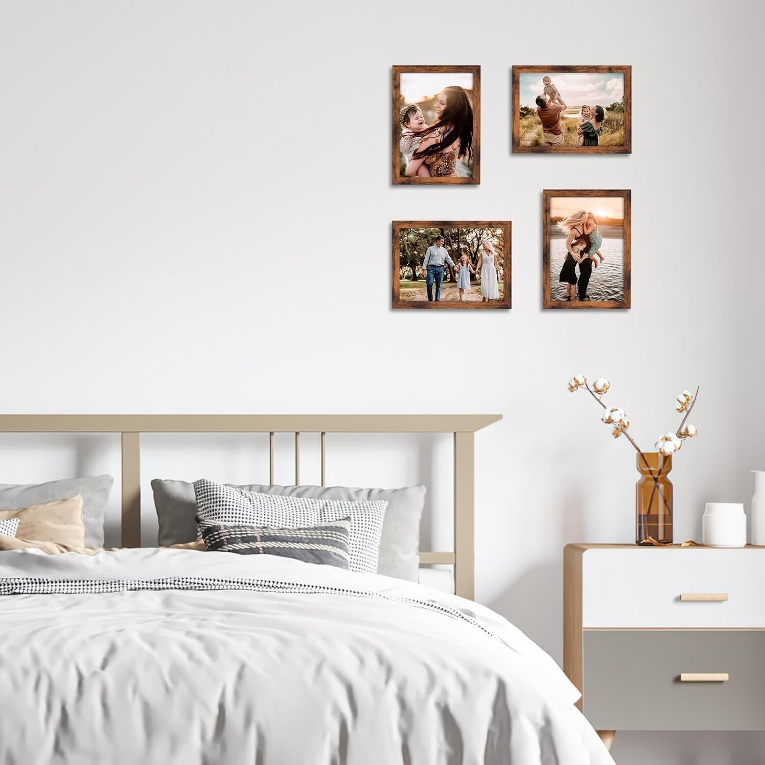 Affordable 18-Pack Rustic Brown Frames for Wall Art and Family Photos