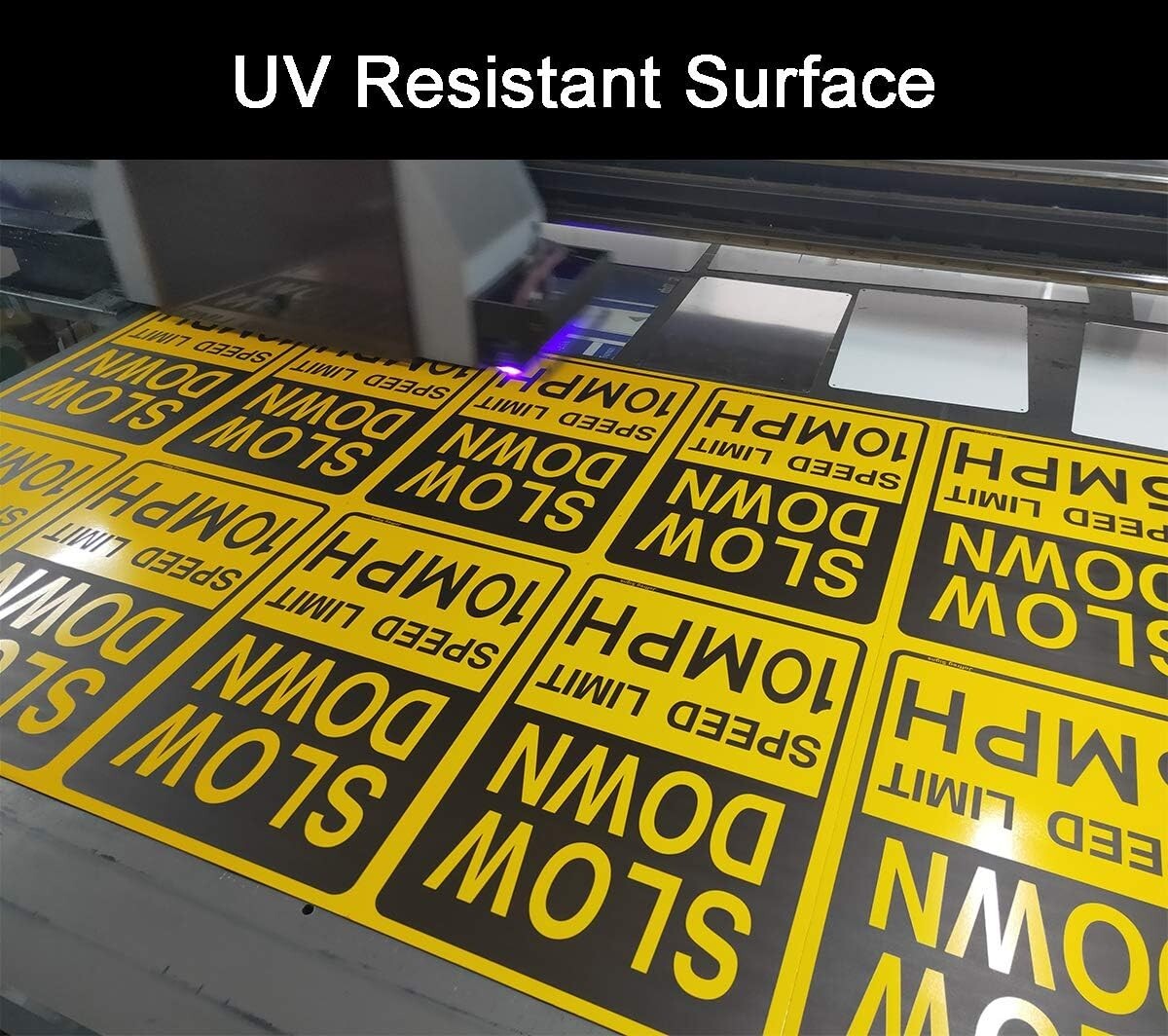 4-Pack Reflective Aluminum 'Slow Down 10 MPH' Signs for Safety, 17x12 Inches