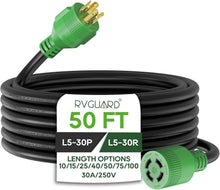 Load image into Gallery viewer, Weather-Resistant 4 Prong 10 Gauge Generator Cord with Twist Lock Design