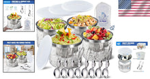 Load image into Gallery viewer, Elegant Chilled Dip Bowl Set with Ice Holder - Perfect for Outdoor Entertaining!