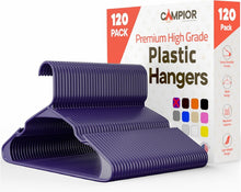 Load image into Gallery viewer, Space-Saving Plastic Hangers 120 Pack - Non-Slip Design for All Clothing Types