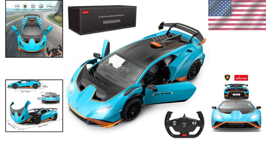 Blue Lamborghini Huracán STO R/C Toy Car 1/14 Scale - Perfect Gift for Ages 8-12