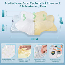 Load image into Gallery viewer, Ergonomic Cervical Pillow for Neck Pain Relief - Contour Memory Foam Queen Size