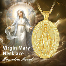 Load image into Gallery viewer, Unique 925 Sterling Silver &amp; Gold Miraculous Medal Pendant - Gift Box Included