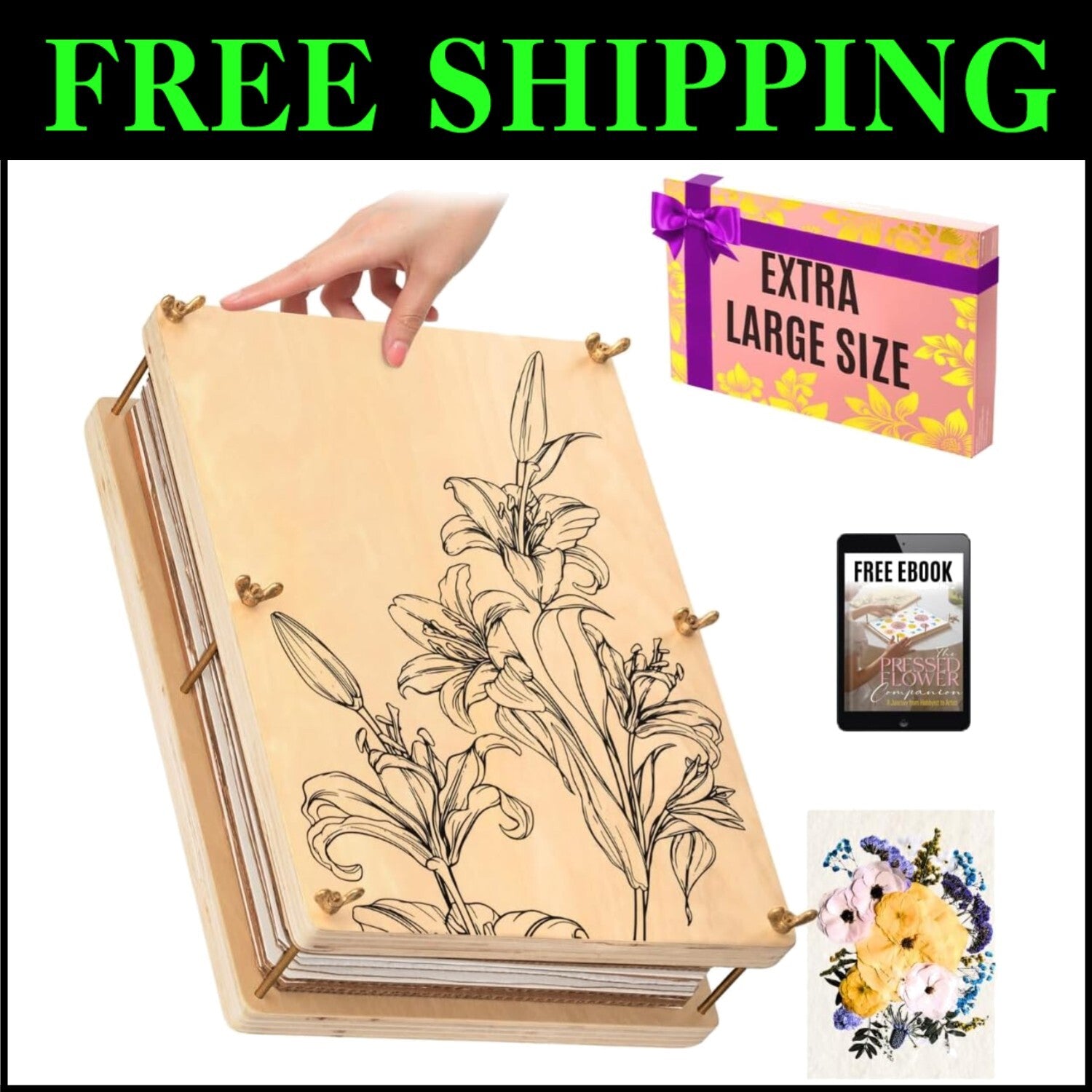 Extra Large Flower Press Kit 38 x 29cm with Video Tutorials for Craft Lovers