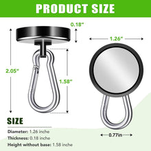 Load image into Gallery viewer, Versatile Black Magnetic Hooks Set - 110LBS Capacity &amp; Swivel Carabiner - 40Pcs