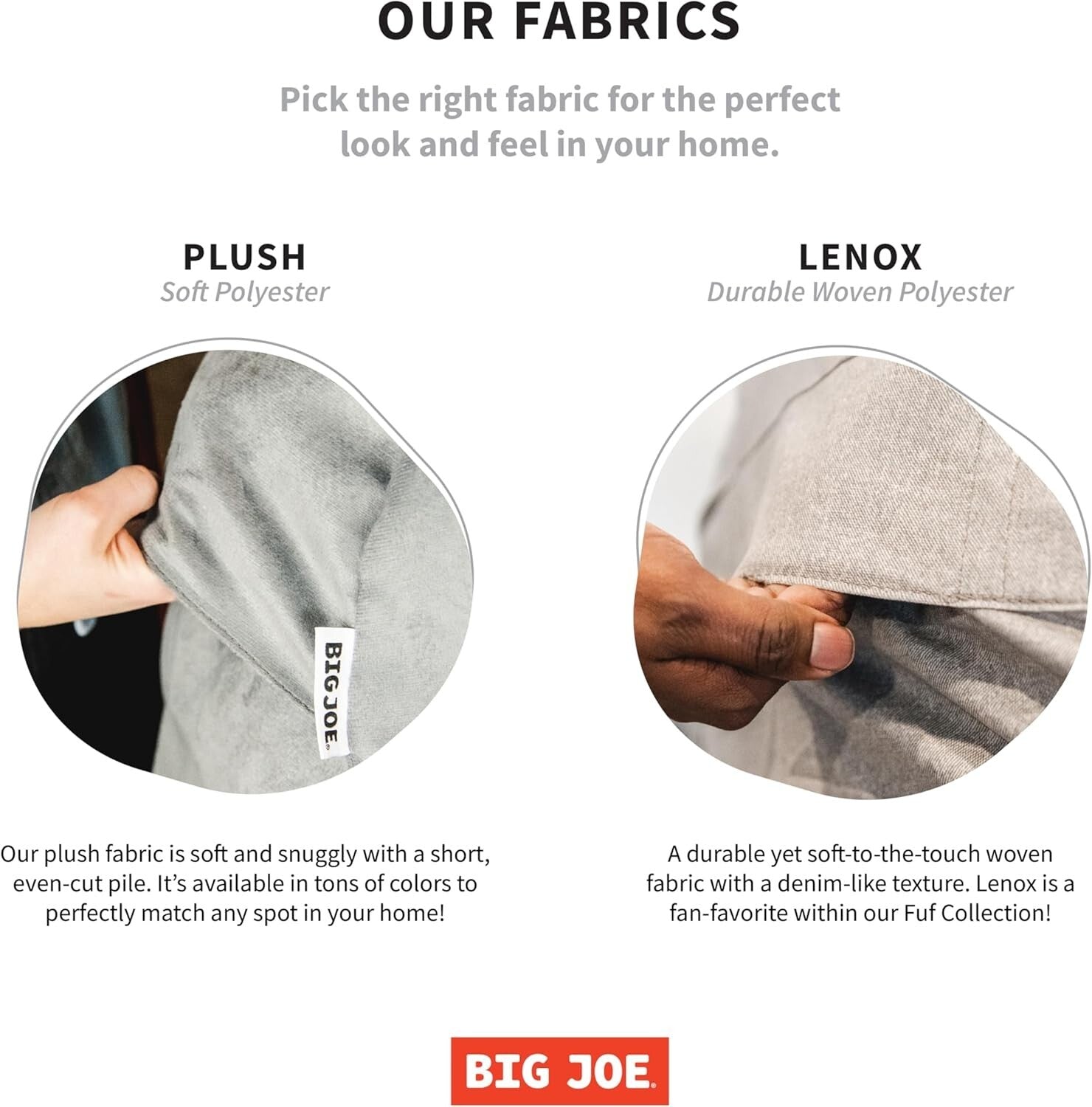 Fuf XXL 7-Foot Grey Foam Bean Bag Chair - Plush, Removable Cover For Comfort