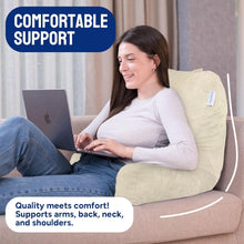 Load image into Gallery viewer, Large Back Rest Pillow with Pockets - Perfect for Reading &amp; Bedrest Relief