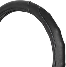 Load image into Gallery viewer, Durable Black Faux Leather Steering Wheel Covers with Accent Stitching - 2 Pack