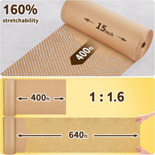 Load image into Gallery viewer, 15''x400' Honeycomb Wrap with 30 Fragile Labels - Ideal for Shipping &amp; Gifts