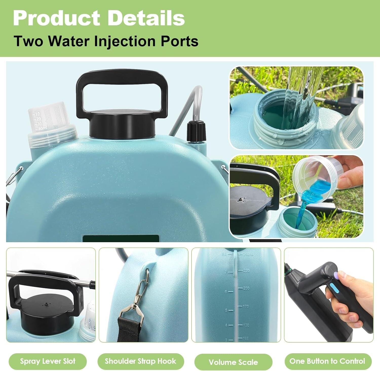 Durable Electric Lawn Sprayer - 2 Gallon Capacity with Versatile Nozzle Options