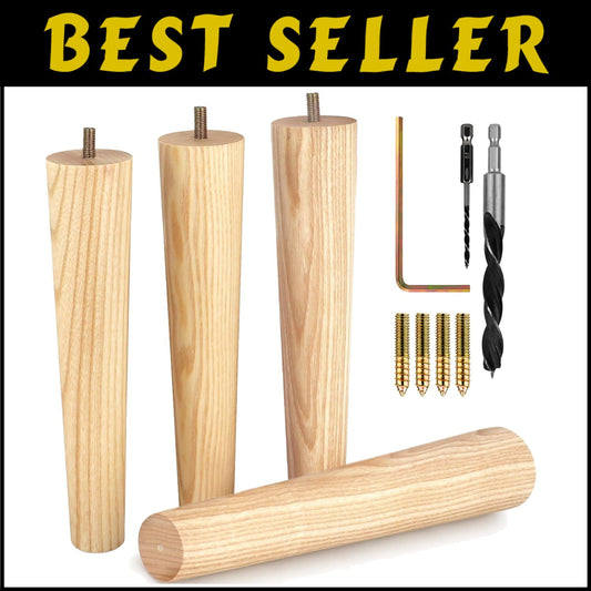 All-in-One Premium Ash Wood Legs Set - Effortless Installation & Versatile Style