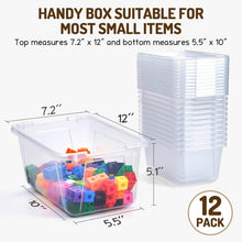 Load image into Gallery viewer, 12 Pack Clear Plastic Storage Bins with Lockable Lids - Ideal for Classroom Toys