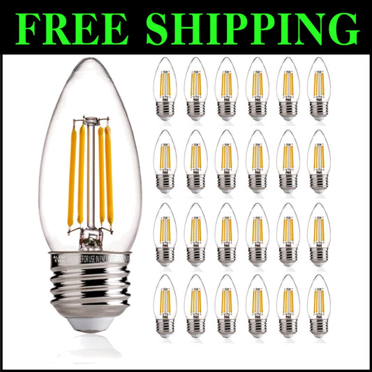 Dimmable E26 LED Candle Light Bulbs, 24-Pack - Soft White Glow for Home Décor