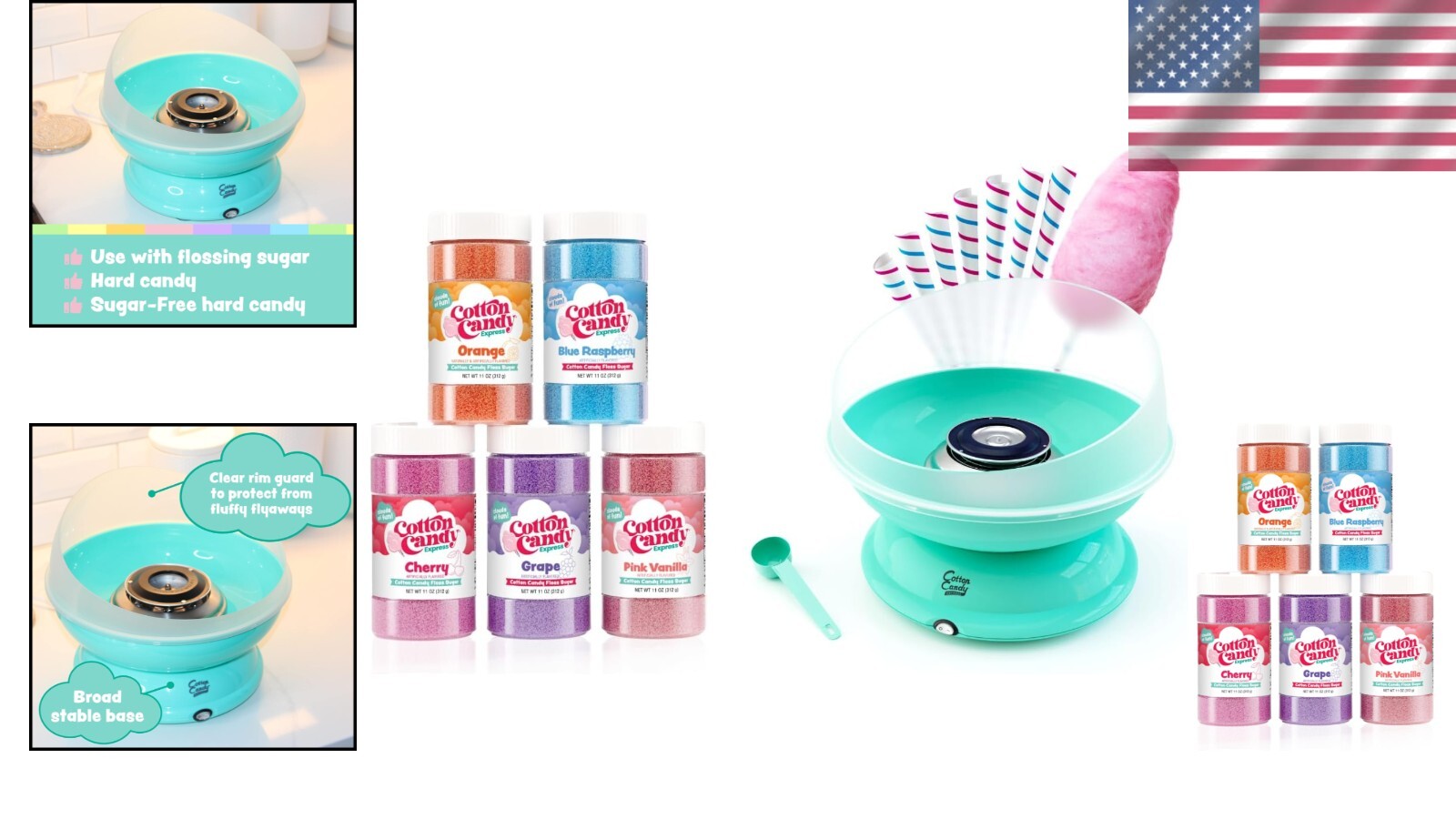 Easy-Clean Cotton Candy Maker with Floss Sugar Kit - Celebrate with Flavor!