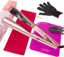 Load image into Gallery viewer, Professional Heat-Up Flat Iron &amp; Curling Iron: 12 Temp Settings &amp; Mat Included