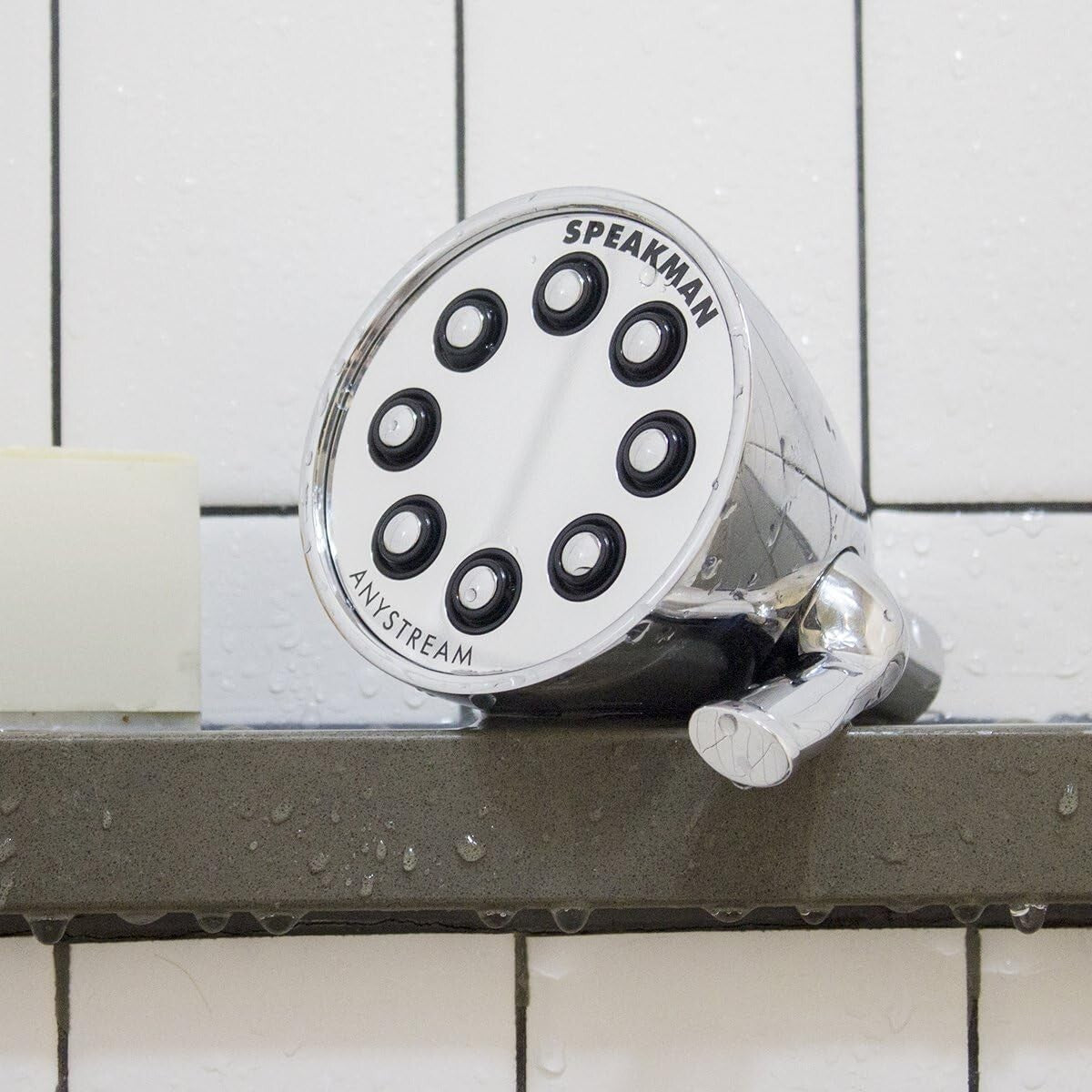 Polished Chrome High Pressure Shower Head with Adjustable Anystream Technology