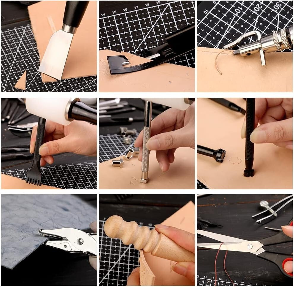 Versatile 415 PCS Leather Tools Kit – Ideal for DIY Crafts & Creative Projects