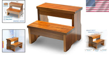 Load image into Gallery viewer, Safe &amp; Eco-Friendly Acacia Wood Step Stool - 2 Steps for All Ages, Easy to Move