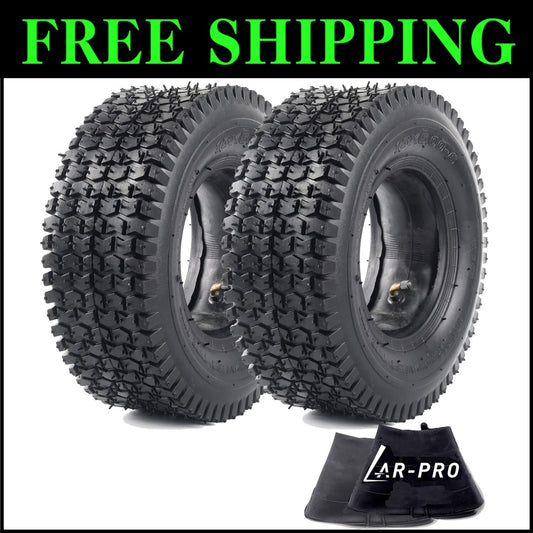 Heavy-Duty 2-Pack 13x5.00-6 Tire and Tube Set - Fits Razor Quad & Yard Equipment