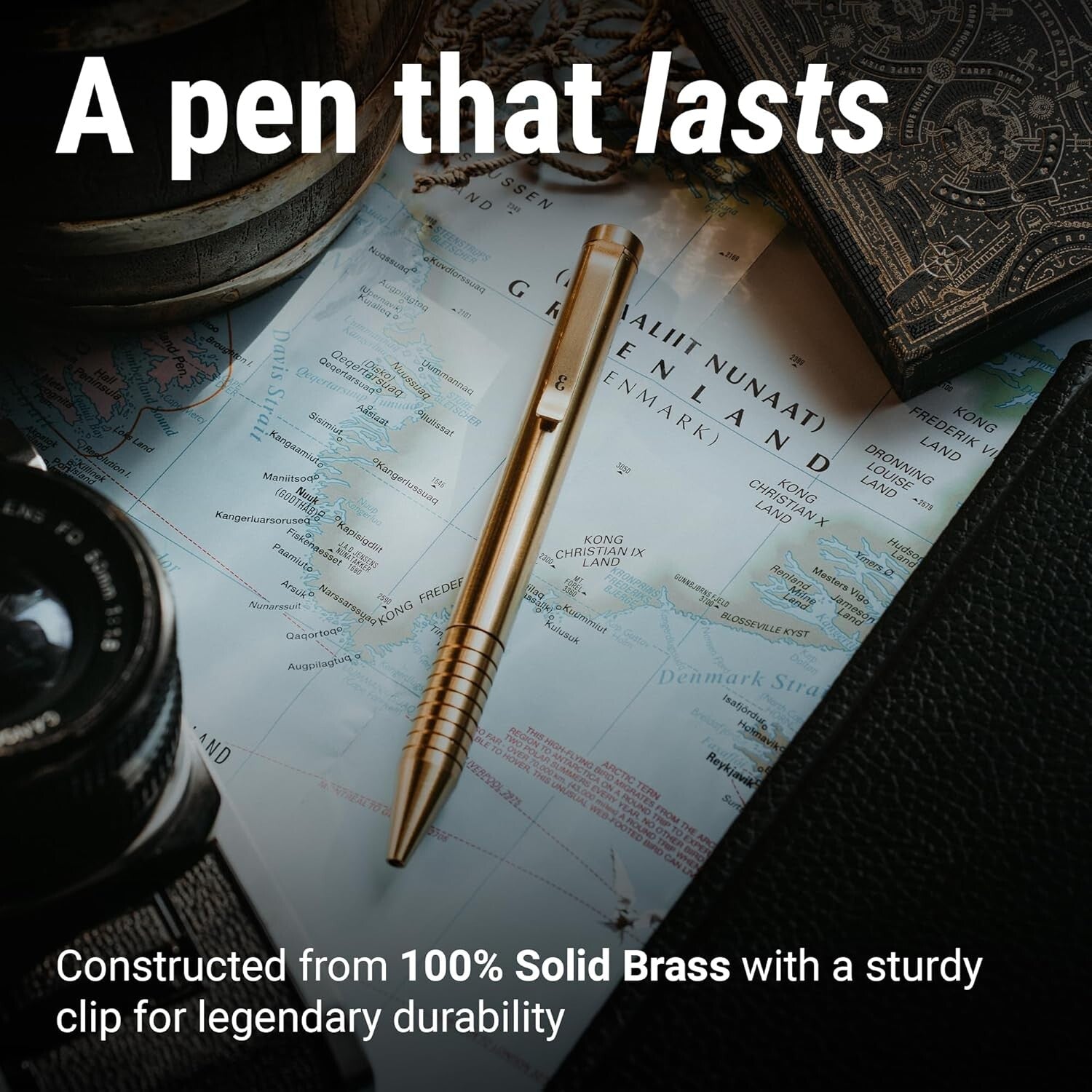 Compact Brass EDC Twist Pen with Refillable Cartridge - Sophisticated Design