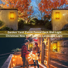 Load image into Gallery viewer, Realistic 3D Flickering Solar Flame Lights - 66 LEDs Outdoor Wall Lanterns