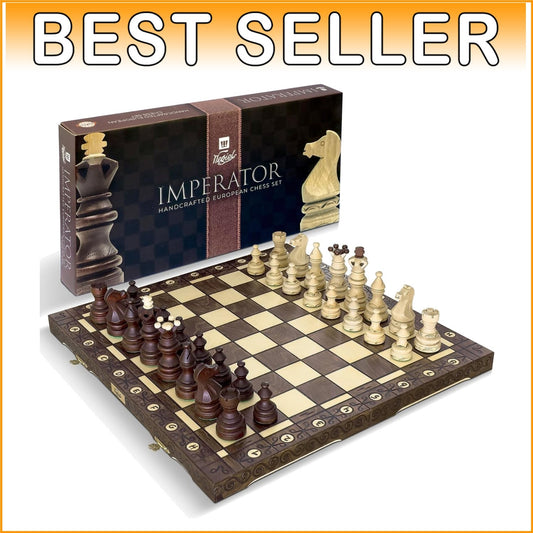 Exquisite 21-Inch Beech and Birch Wood Chess Set - Perfect Gift for Enthusiasts
