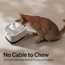 Load image into Gallery viewer, Stylish Rechargeable Wireless Fountain for Cats - 2.5L Stainless Steel Bowl