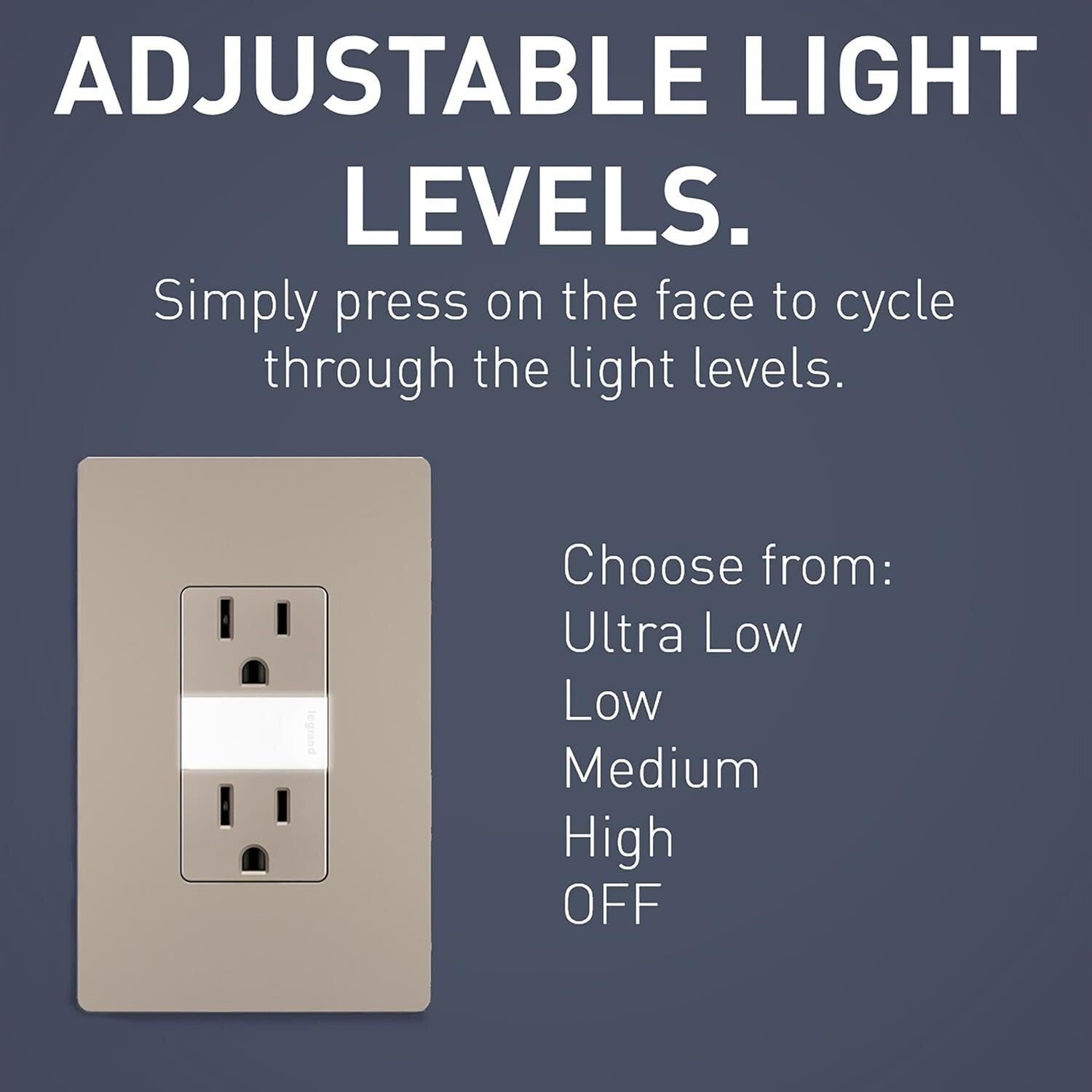 Legrand Radiant 15 Amp LED Night Light Outlet - Adjustable & Tamper Resistant