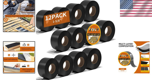 12 Pack Waterproof Deck Joist Tape 1-5/8'' x 50' - Ultimate Protection for Decks