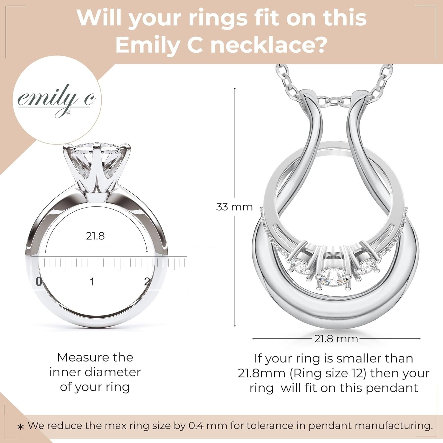 Elegant Stainless Steel Ring Holder Necklace for Men & Women - Stylish Jewelry