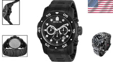 Load image into Gallery viewer, Men's Pro Diver Chronograph Watch - Black Stainless Steel, 200m Water Resistant