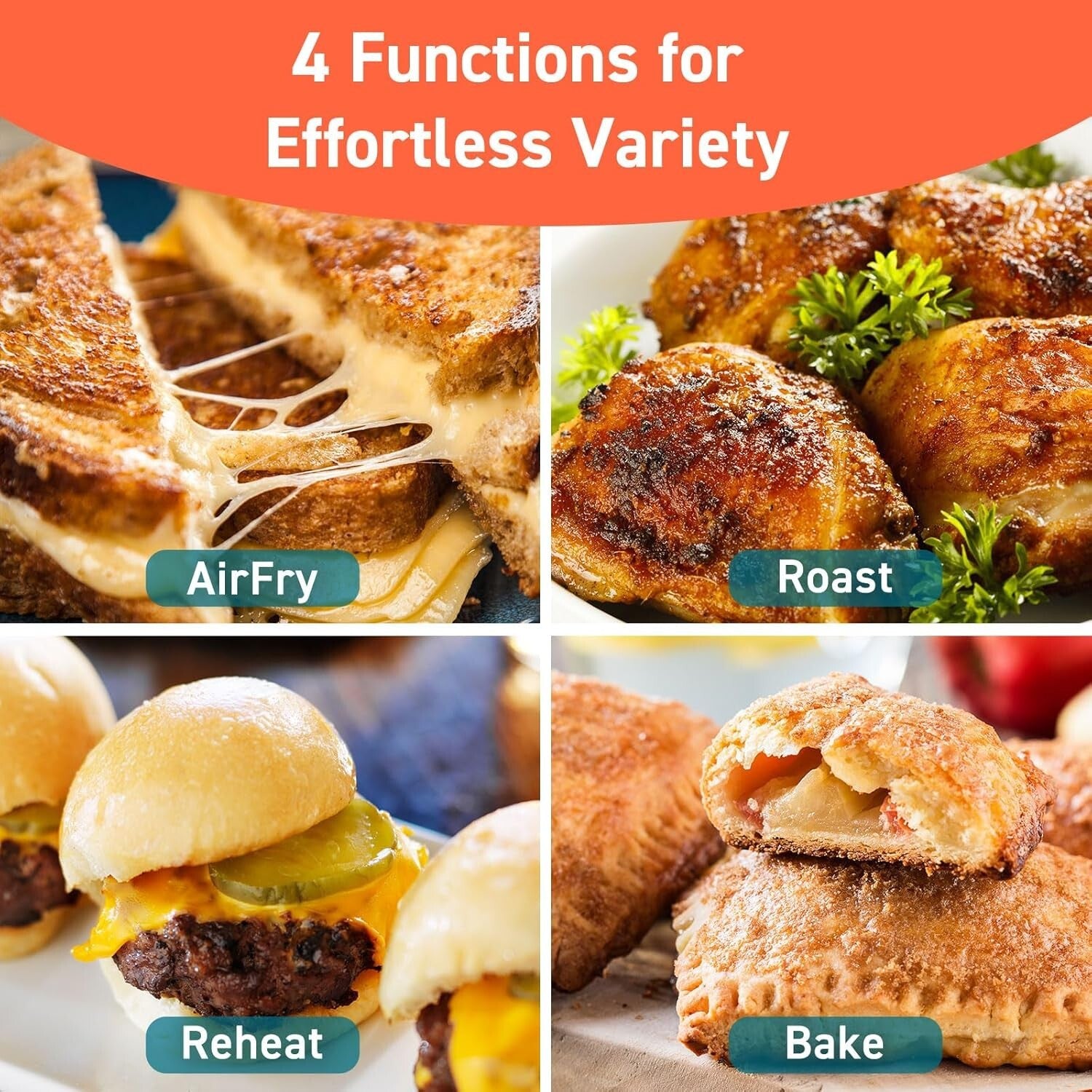 Dishwasher Safe 2.1 Qt Air Fryer in Red - 4 Cooking Functions, Perfect Gift