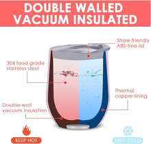 Load image into Gallery viewer, 6 Pack 12 oz Stainless Steel Wine Tumblers - Vacuum Insulated, Assorted Colors
