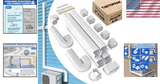 Waterproof Mini-Split Line Set Cover 3-Inch x 17 Feet - Durable PVC Solution