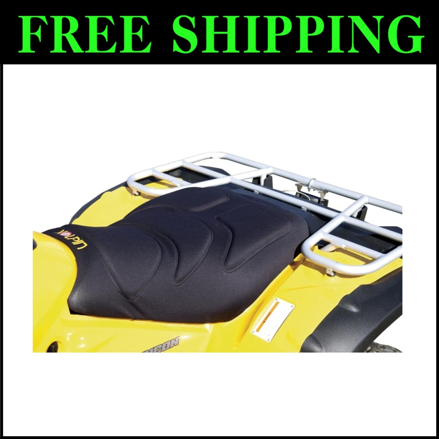 Ergonomic Black ATV Seat Cover with Gel-Tech Foam & Quick-Release Buckles