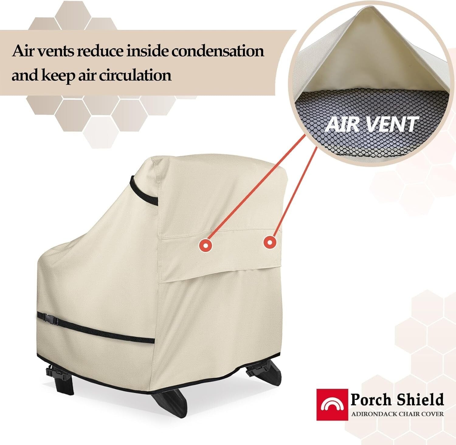 Waterproof Beige Patio Chair Cover 2-Pack - Ultimate Protection for Adirondacks