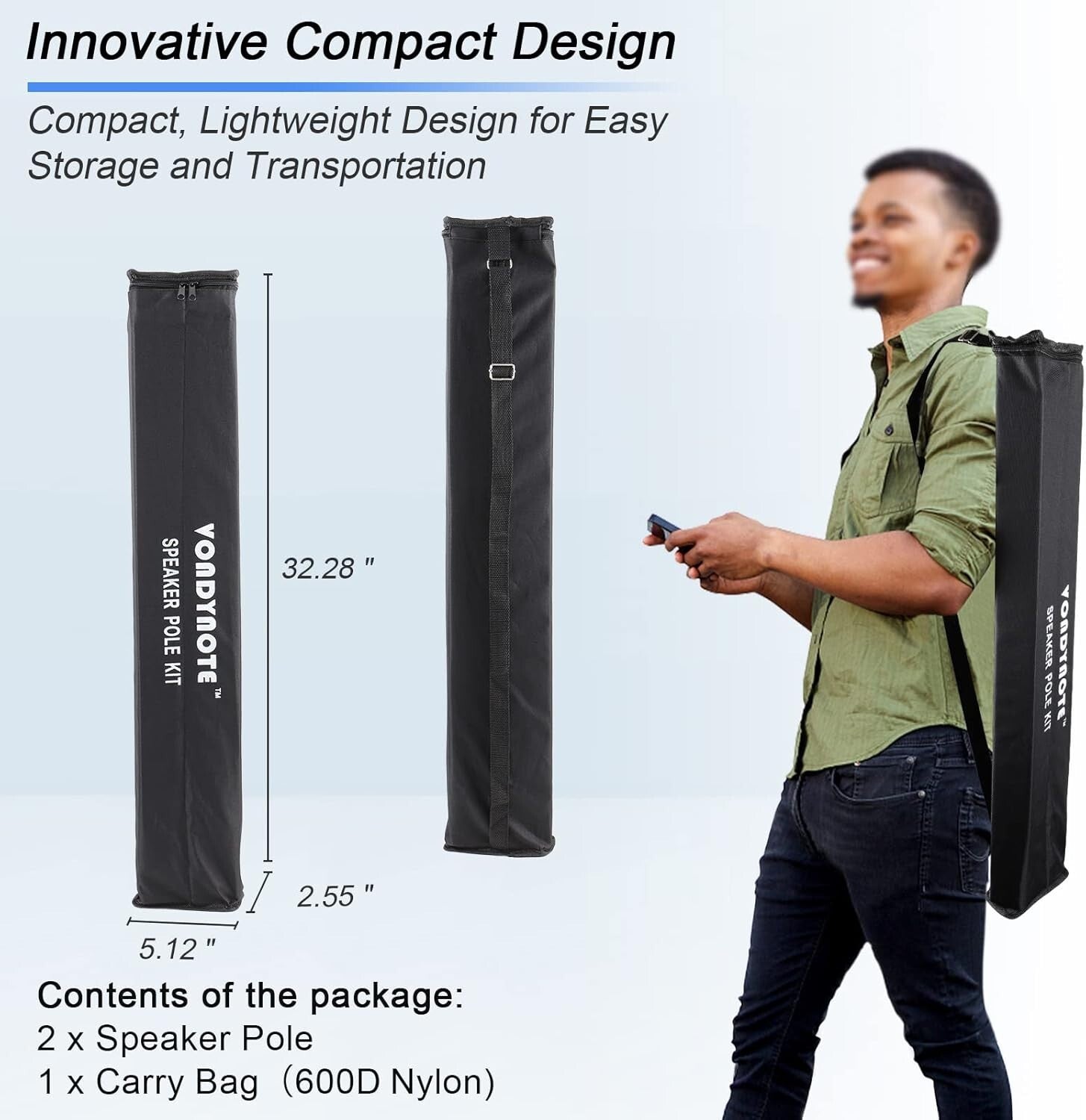 Sturdy 34-52 Inch Adjustable Speaker Poles with M20 & 35mm Compatibility
