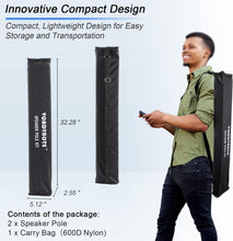 Load image into Gallery viewer, Sturdy 34-52 Inch Adjustable Speaker Poles with M20 &amp; 35mm Compatibility