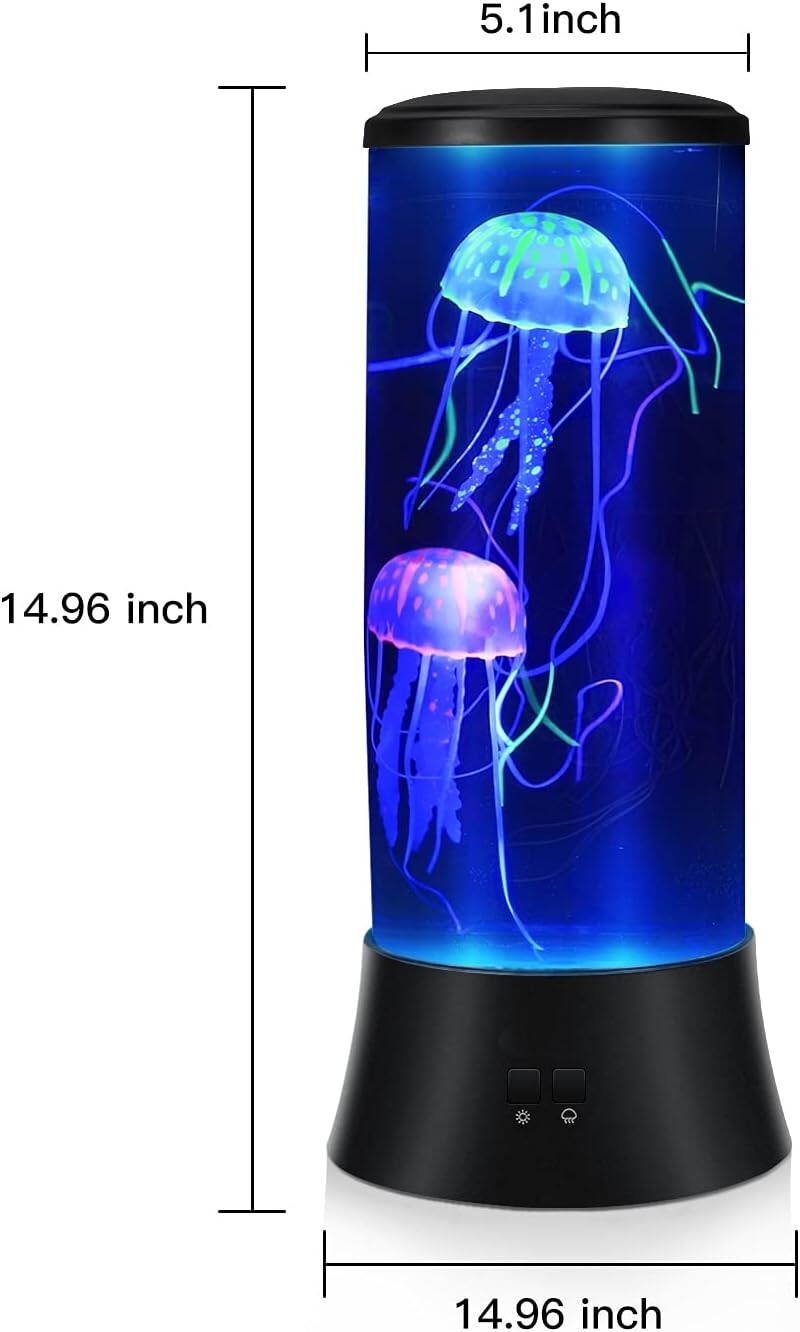 15-Inch Waterproof Jellyfish Light Lamp – Ideal Holiday Gift, Ultra-Quiet & LED