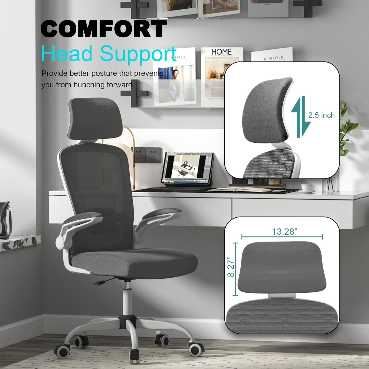 Comfy High Back Ergonomic Gamer Chair with Lumbar Support & Swivel Functionality