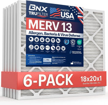 Load image into Gallery viewer, TruFilter MERV 13 Electrostatic Air Filters for Home &amp; Office - 6-Pack 18x20x1