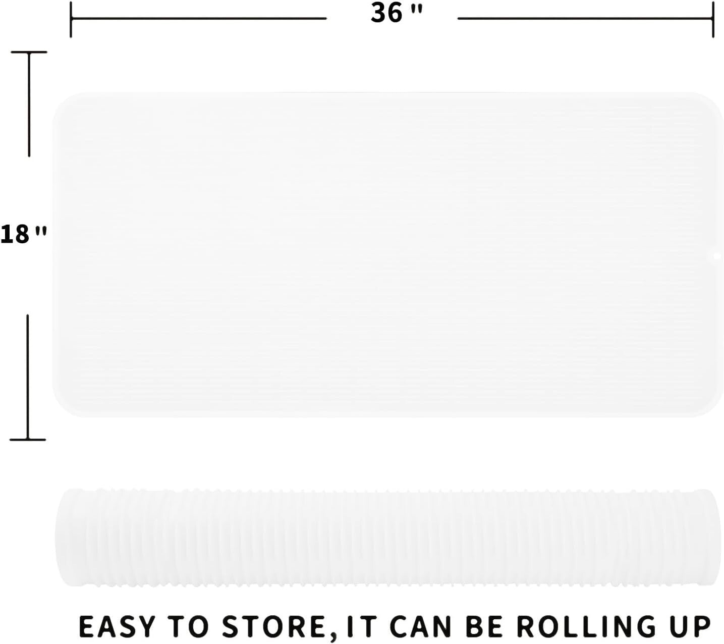 Flexible and Easy-to-Clean Silicone Dish Drying Mat - 36"x18" for Versatile Use