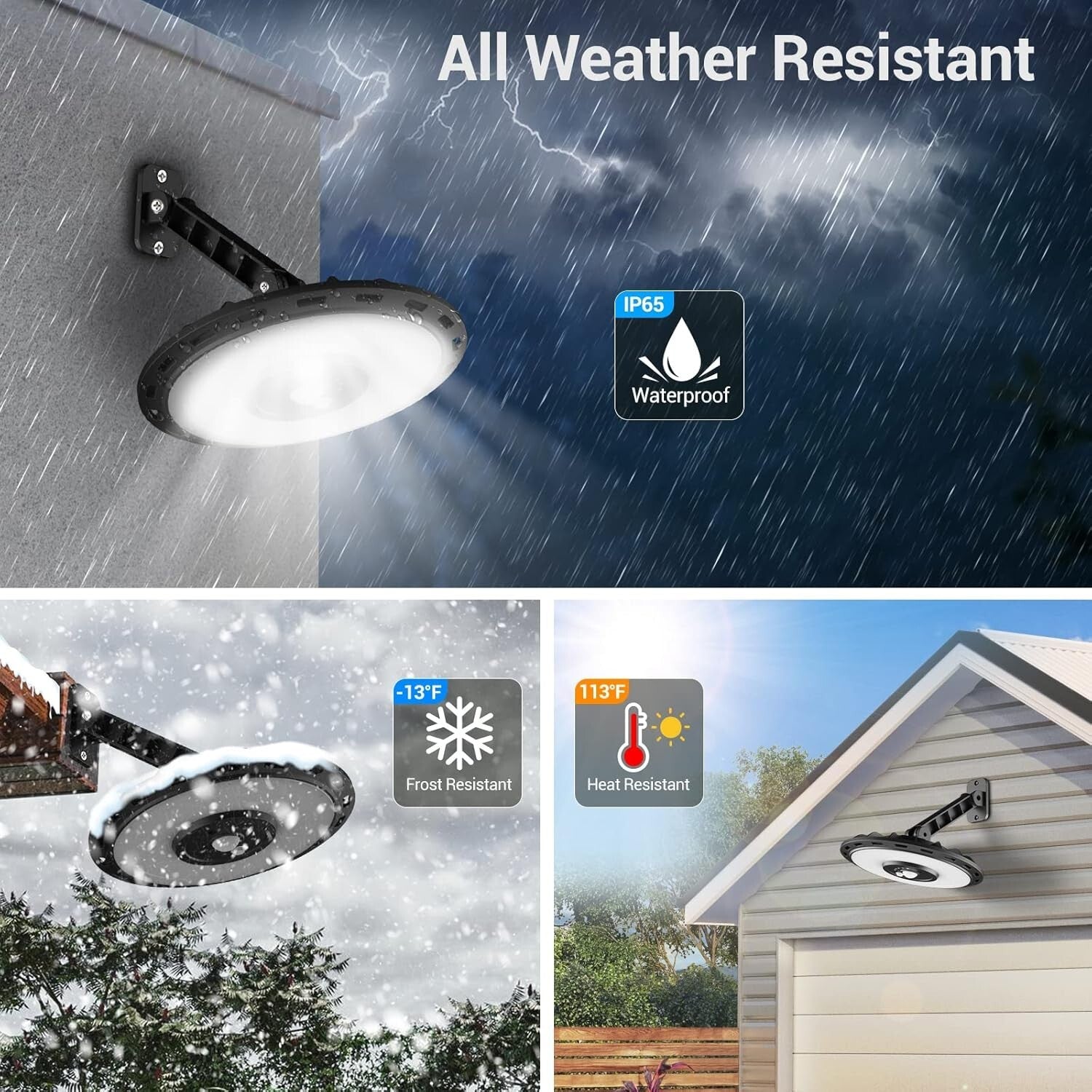 All-Weather 3000 Lumens Solar Lights for Indoor & Outdoor Use - 5 Lighting Modes