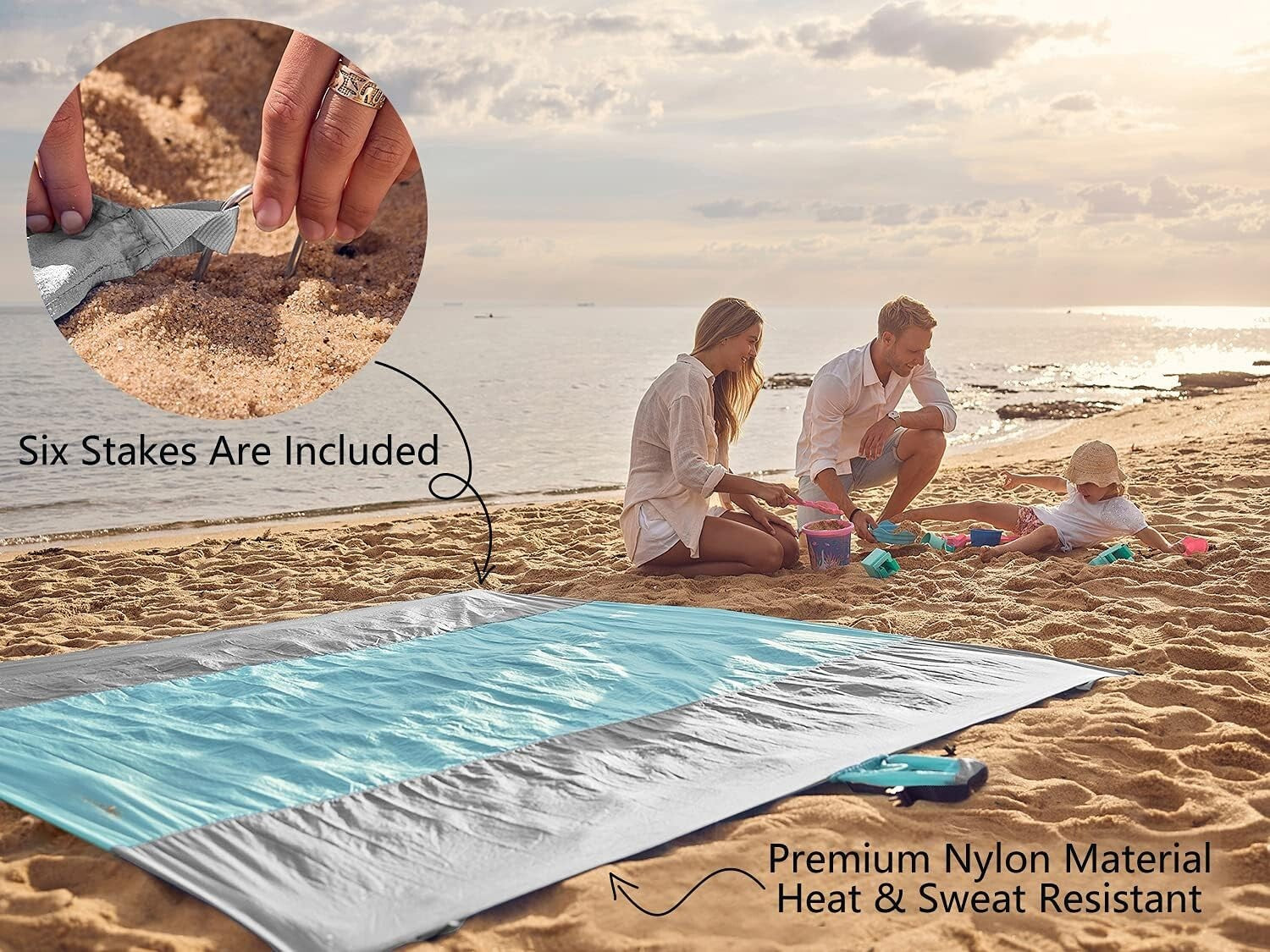 9x7 FT Sand-Free Beach Blanket - Waterproof, Lightweight, Perfect for Summer
